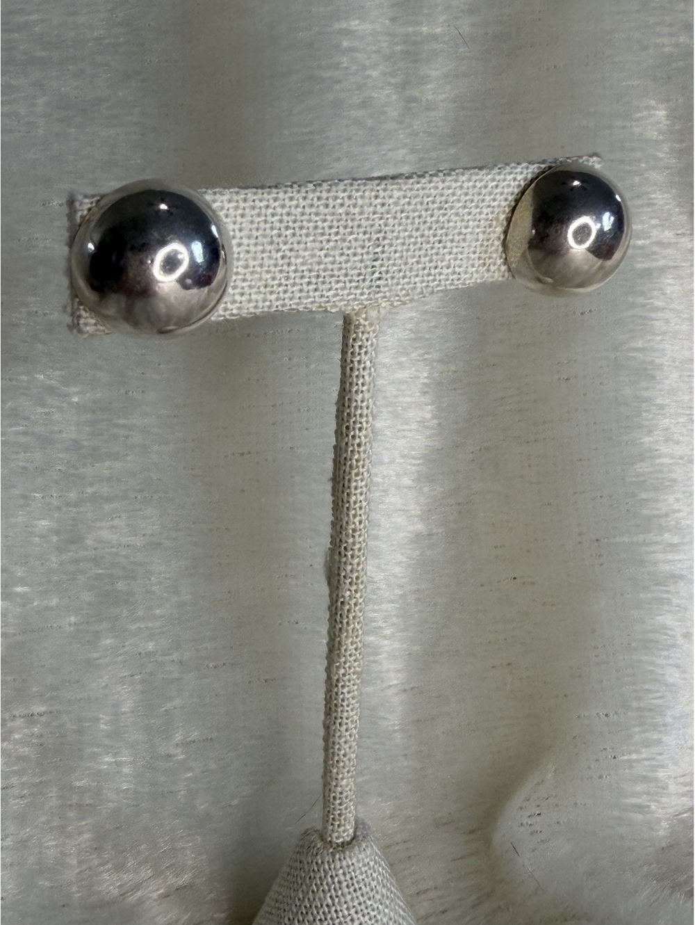 RARE Vintage Silpada Sterling Silver Hollow Dome Button Stud Earrings P0231